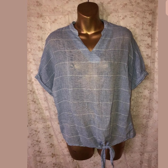 Listicle short sleeve blue beach shirt size Small - Picture 1 of 8